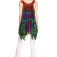 Sakkas Nalu Sleeveless Relaxed Fit Multi Color Tie Dye V-Neck Blouse | Cover Up