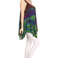 Sakkas Nalu Sleeveless Relaxed Fit Multi Color Tie Dye V-Neck Blouse | Cover Up