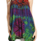 Sakkas Nalu Sleeveless Relaxed Fit Multi Color Tie Dye V-Neck Blouse | Cover Up