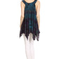 Sakkas Nalu Sleeveless Relaxed Fit Multi Color Tie Dye V-Neck Blouse | Cover Up