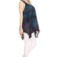 Sakkas Nalu Sleeveless Relaxed Fit Multi Color Tie Dye V-Neck Blouse | Cover Up