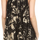 Sakkas Asaaya Sleeveless Tie Dye V-Neck Crinkle Style Trapeze Hem Lightweight Top