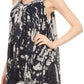 Sakkas Asaaya Sleeveless Tie Dye V-Neck Crinkle Style Trapeze Hem Lightweight Top