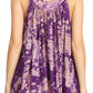 Sakkas Asaaya Sleeveless Tie Dye V-Neck Crinkle Style Trapeze Hem Lightweight Top