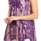 Sakkas Asaaya Sleeveless Tie Dye V-Neck Crinkle Style Trapeze Hem Lightweight Top