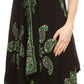 Sakkas Arminat Batik Print Adjustable Strap Embroidered Handkerchief Hem Dress