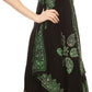 Sakkas Arminat Batik Print Adjustable Strap Embroidered Handkerchief Hem Dress
