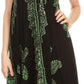 Sakkas Arminat Batik Print Adjustable Strap Embroidered Handkerchief Hem Dress