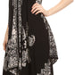 Sakkas Arminat Batik Print Adjustable Strap Embroidered Handkerchief Hem Dress