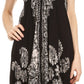 Sakkas Arminat Batik Print Adjustable Strap Embroidered Handkerchief Hem Dress