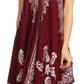Sakkas Arminat Batik Print Adjustable Strap Embroidered Handkerchief Hem Dress