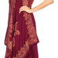 Sakkas Arminat Batik Print Adjustable Strap Embroidered Handkerchief Hem Dress