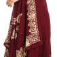 Sakkas Arminat Batik Print Adjustable Strap Embroidered Handkerchief Hem Dress