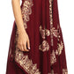 Sakkas Arminat Batik Print Adjustable Strap Embroidered Handkerchief Hem Dress