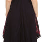 Sakkas Arminat Batik Print Adjustable Strap Embroidered Handkerchief Hem Dress