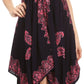 Sakkas Arminat Batik Print Adjustable Strap Embroidered Handkerchief Hem Dress
