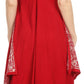 Sakkas Arminat Batik Print Adjustable Strap Embroidered Handkerchief Hem Dress