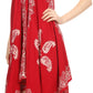 Sakkas Arminat Batik Print Adjustable Strap Embroidered Handkerchief Hem Dress