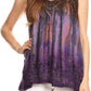 Sakkas Freya Dip Dyed Tie Dye Tank with Sequins and Embroidery