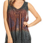 Sakkas Freya Dip Dyed Tie Dye Tank with Sequins and Embroidery