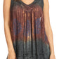 Sakkas Freya Dip Dyed Tie Dye Tank with Sequins and Embroidery