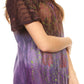 Sakkas Nayen Tie-Dye Sheer Cap Sleeve Embellished Relaxed Fit Drawstring Tunic Top