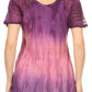 Sakkas Nayen Tie-Dye Sheer Cap Sleeve Embellished Relaxed Fit Drawstring Tunic Top