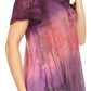 Sakkas Nayen Tie-Dye Sheer Cap Sleeve Embellished Relaxed Fit Drawstring Tunic Top