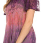 Sakkas Nayen Tie-Dye Sheer Cap Sleeve Embellished Relaxed Fit Drawstring Tunic Top