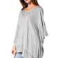 Sakkas Regina Women's Lightweight Stonewashed Poncho Top Blouse Caftan Cover up