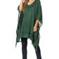 Sakkas Regina Women's Lightweight Stonewashed Poncho Top Blouse Caftan Cover up