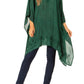 Sakkas Regina Women's Lightweight Stonewashed Poncho Top Blouse Caftan Cover up