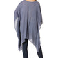 Sakkas Regina Women's Lightweight Stonewashed Poncho Top Blouse Caftan Cover up
