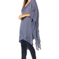 Sakkas Regina Women's Lightweight Stonewashed Poncho Top Blouse Caftan Cover up