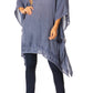 Sakkas Regina Women's Lightweight Stonewashed Poncho Top Blouse Caftan Cover up