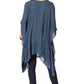 Sakkas Regina Women's Lightweight Stonewashed Poncho Top Blouse Caftan Cover up