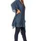 Sakkas Regina Women's Lightweight Stonewashed Poncho Top Blouse Caftan Cover up