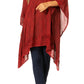 Sakkas Regina Women's Lightweight Stonewashed Poncho Top Blouse Caftan Cover up