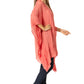Sakkas Regina Women's Lightweight Stonewashed Poncho Top Blouse Caftan Cover up