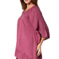 Sakkas Regina Women's Lightweight Stonewashed Poncho Top Blouse Caftan Cover up