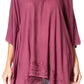 Sakkas Regina Women's Lightweight Stonewashed Poncho Top Blouse Caftan Cover up