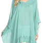 Sakkas Regina Women's Lightweight Stonewashed Poncho Top Blouse Caftan Cover up