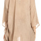Sakkas Regina Women's Lightweight Stonewashed Poncho Top Blouse Caftan Cover up