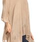 Sakkas Regina Women's Lightweight Stonewashed Poncho Top Blouse Caftan Cover up