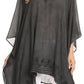 Sakkas Regina Women's Lightweight Stonewashed Poncho Top Blouse Caftan Cover up