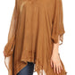 Sakkas Regina Women's Lightweight Stonewashed Poncho Top Blouse Caftan Cover up