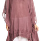 Sakkas Regina Women's Lightweight Stonewashed Poncho Top Blouse Caftan Cover up