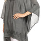 Sakkas Regina Women's Lightweight Stonewashed Poncho Top Blouse Caftan Cover up