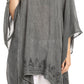 Sakkas Regina Women's Lightweight Stonewashed Poncho Top Blouse Caftan Cover up