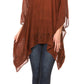 Sakkas Regina Women's Lightweight Stonewashed Poncho Top Blouse Caftan Cover up